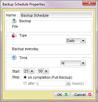 Powerful backup scheduling